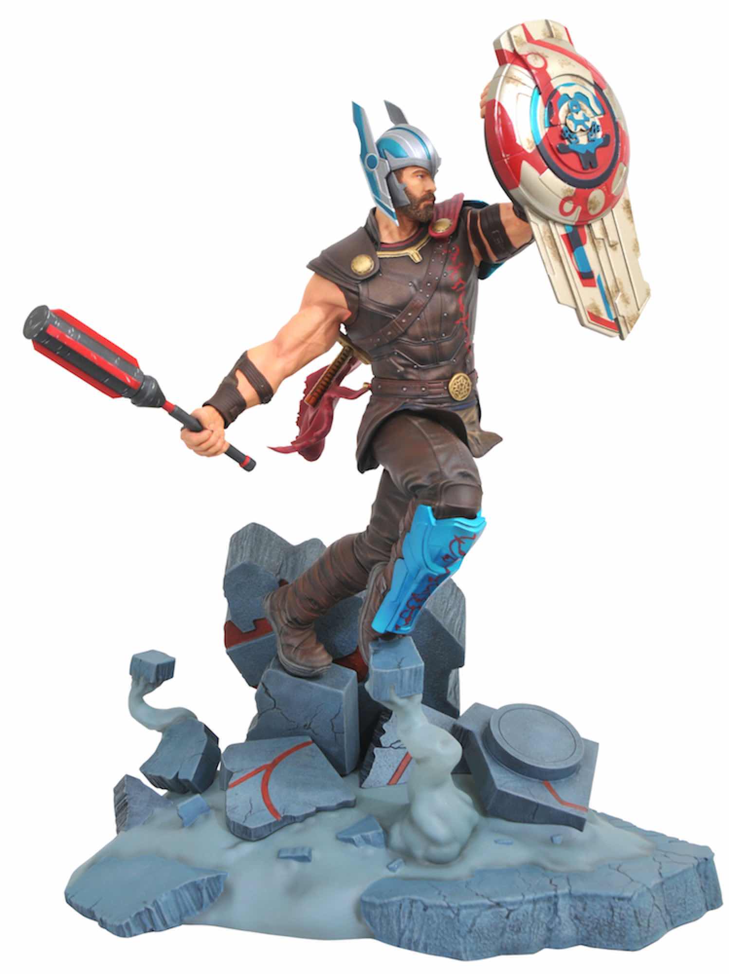 Estátua Thor Com Machado Resina Realista 18cm Altura Marvel