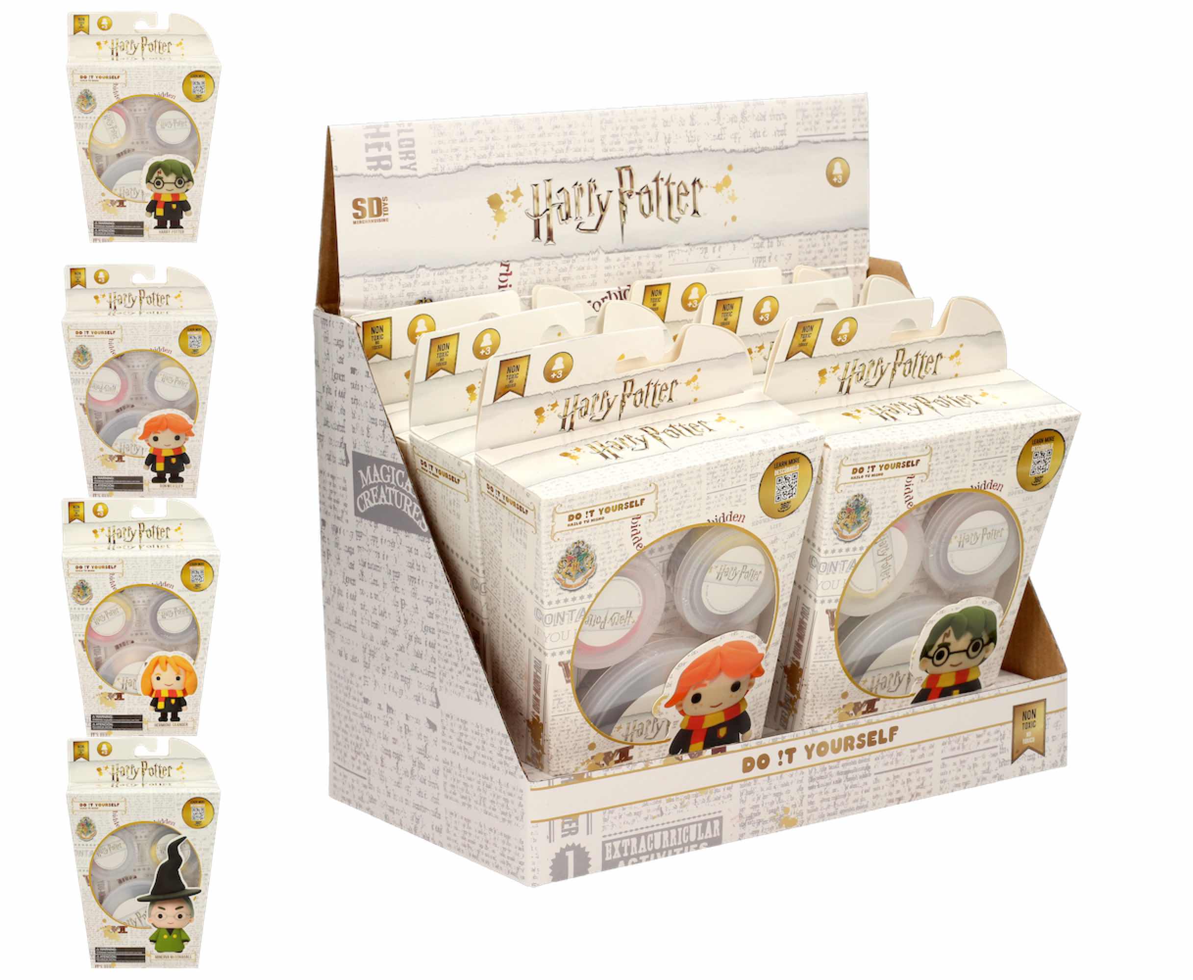EXPOSITOR 6 UNIDADES SUPER DOUGH S1 HARRY POTTER- DO IT YOURSELF